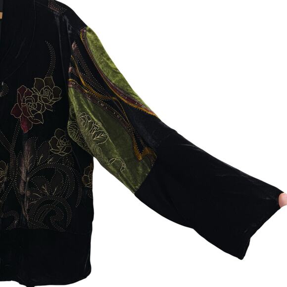 Vintage 90s Aria A Women Velvet Jacket Top Large Whimsigoth Indie Fairy Grunge - Picture 4 of 7